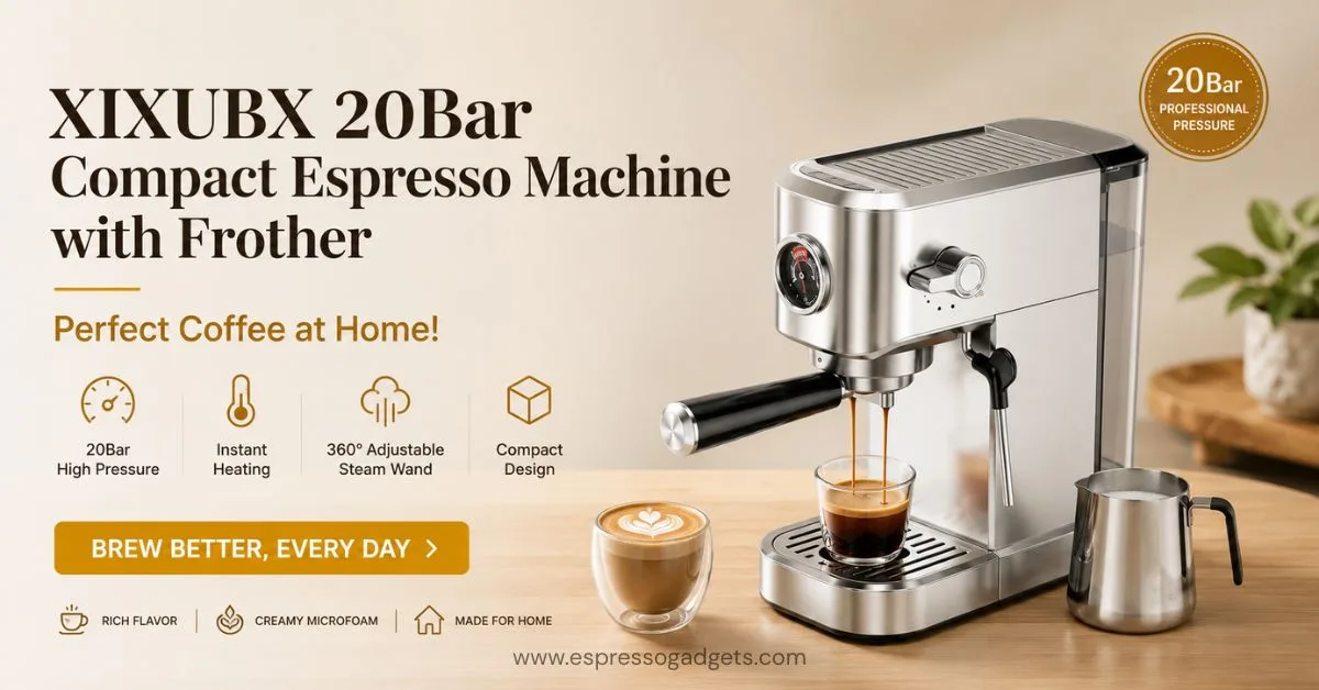XIXUBX 20Bar Compact Espresso Machine with Frother Review Perfect Coffee at Home!