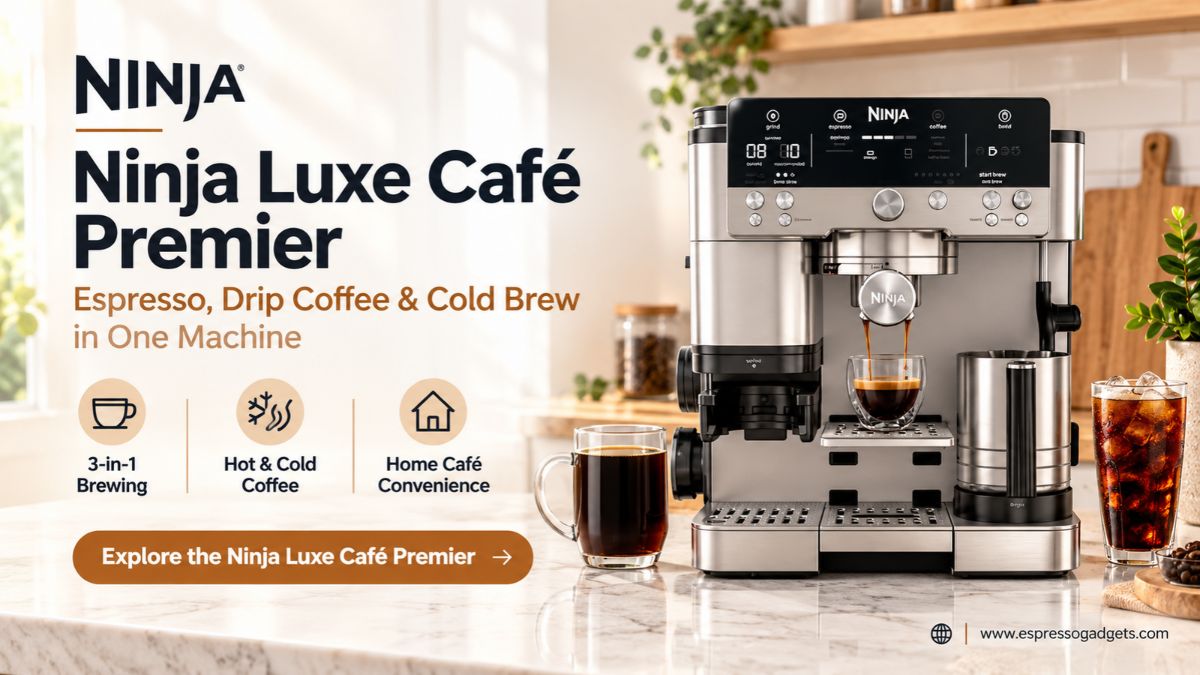 Ninja Luxe Café Premier Espresso Machine Make Cold Brew, Drip Coffee & Espresso